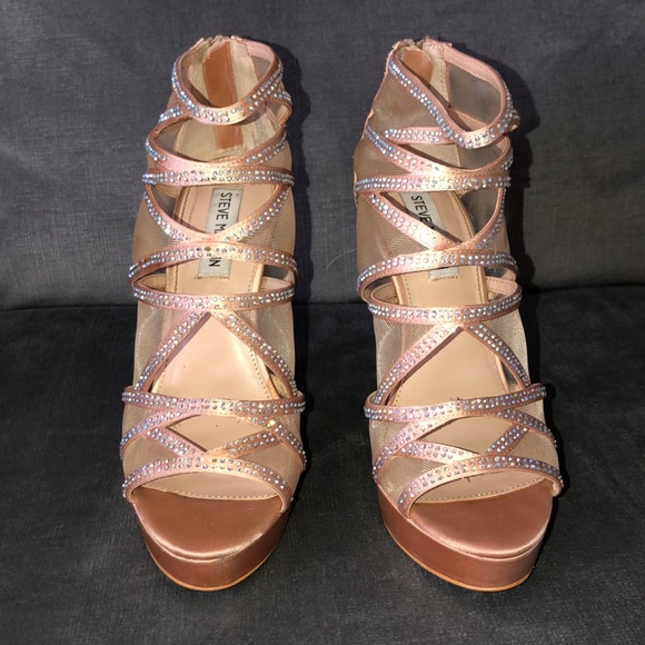 Steve Madden Nude Rhinestone Heels - Picture 6 of 7